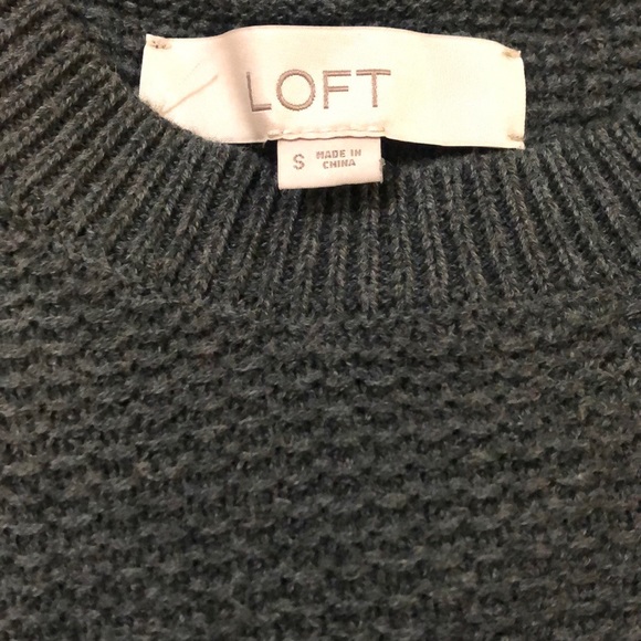 LOFT crew neck charcoal gray sweater S - Picture 6 of 7